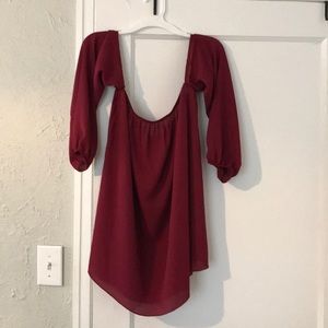 Maroon off the shoulder shirt